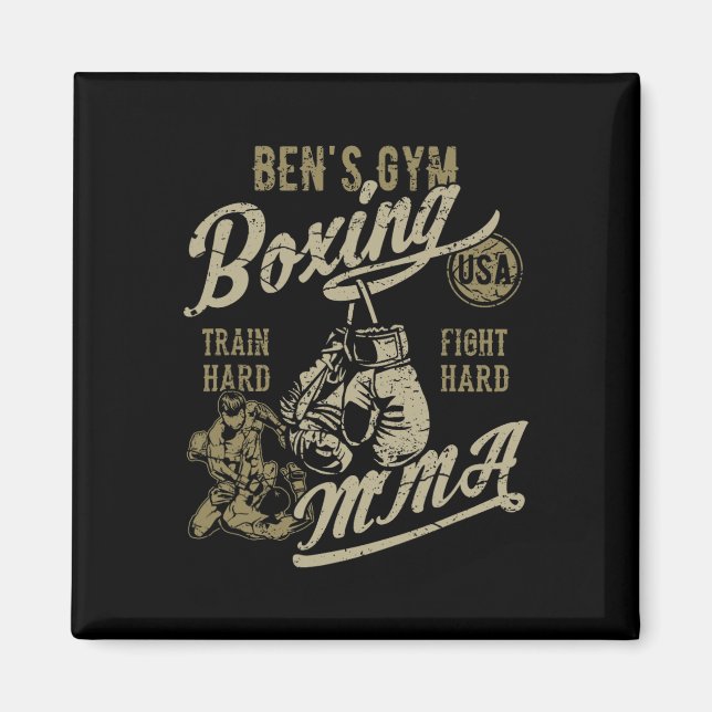 Imã Treino de boxe da academia de Ben design retrô par (Frente)