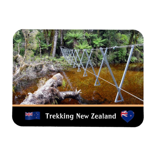 Ímã Trekking & Wire Bridges - Wilderness/ Nova Zelândi (Horizontal)