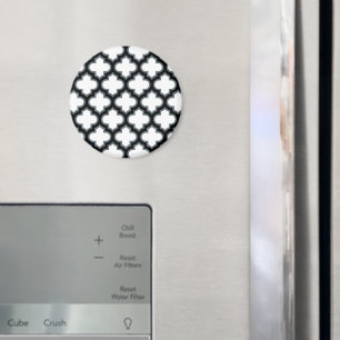Imã Trellis branca e preta, lete, quatrefoil