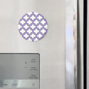Imã Trellis branca e roxa, lete, quatrefoil