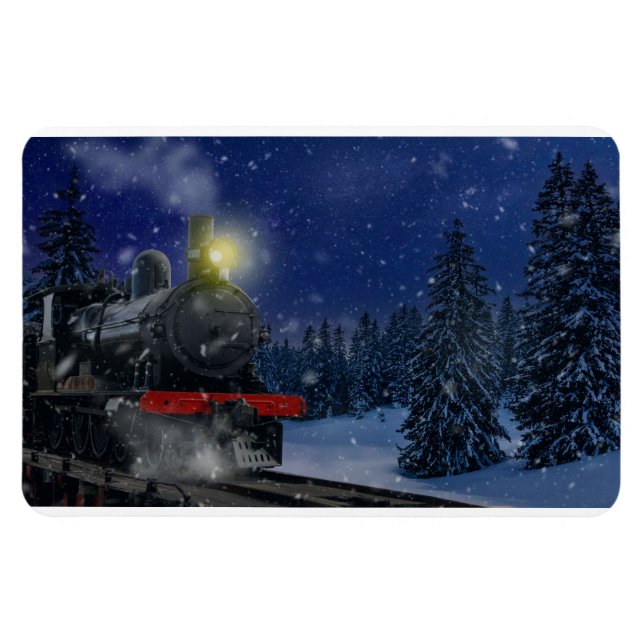 Ímã Trem de Natal na neve            (Horizontal)