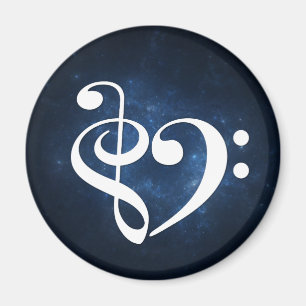 Imã Tremor Clef Bass Clef Heart Dark Blue Nebula
