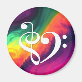 Imã Tremor Clef Bass Clef Heart Rainbow Waves Nebula