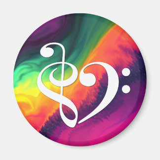 Imã Tremor Clef Bass Clef Heart Rainbow Waves Nebula