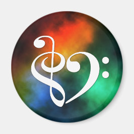 Imã Tremor Clef Bass Clef Heart Red Green Nebula Azul