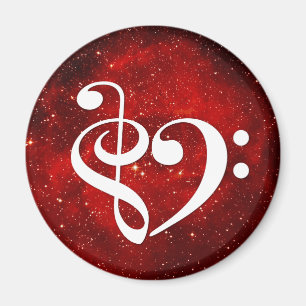 Imã Tremor Clef Bass Clef Heart Red Rosette Nebula