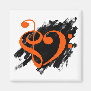 Imã Tremor Clef Bass Clef Musical Heart Grunge