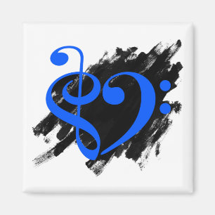 Imã Tremor Clef Bass Clef Musical Heart Grunge
