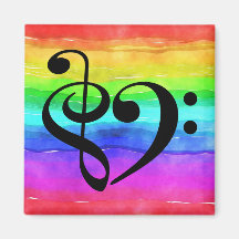 Tremor Clef Bass Clef Musical Heart Rainbow Stripe