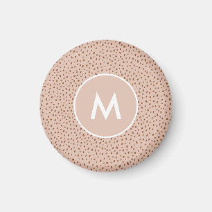 Imã Trendy Beige Monograma com Terracotta Boho Brown