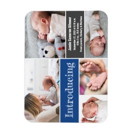 Ímã Trendy Blue Photos Apresentando o bebê menino