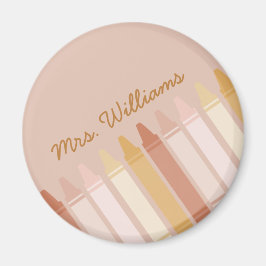 Imã Trendy Boho Colors Crayon Nome do Professor