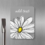 Ímã Trendy Daisy com cinza e amarelo<br><div class="desc">Uma peça de arte dúzia e caprichosa,  hipster. Você pode adicionar um nome,  monograma ou outro texto personalizado. Se você precisar mover a arte ao redor,  clique no botão personalizar para fazer alterações.</div>