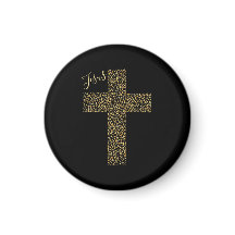 Trendy Jesus Dourado Cross Black