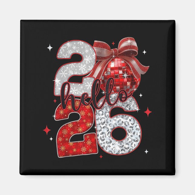 Imã Trendy New Year’s Eve Hello 2026 Happy New Year Fa (Frente)