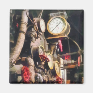 Imã Trens - táxi do interior da locomotiva de vapor