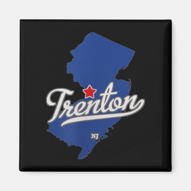 Imã Trenton New Jersey Nj Map  (Frente)