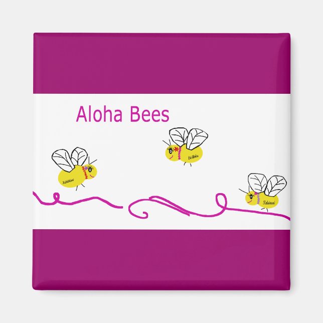 Imã três abelhas aloha (Frente)