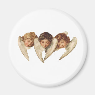 Imã Três anjos da criança - arte do kitsch do vintag