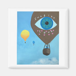 Imã Três Balões de Ar Quente Imagine Amores Magnetos Q