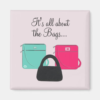 Imã Três bolsas elegantes com dizeres