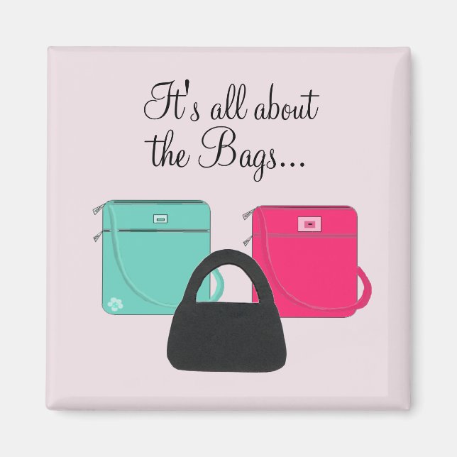 Imã Três bolsas elegantes com dizeres (Frente)