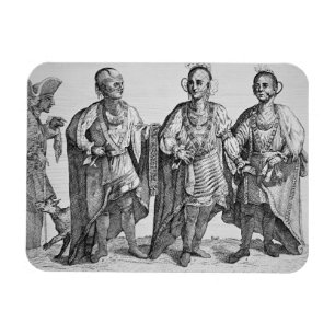 Ímã Três Cherokee Chiefs americanos, 1762 (gravura)