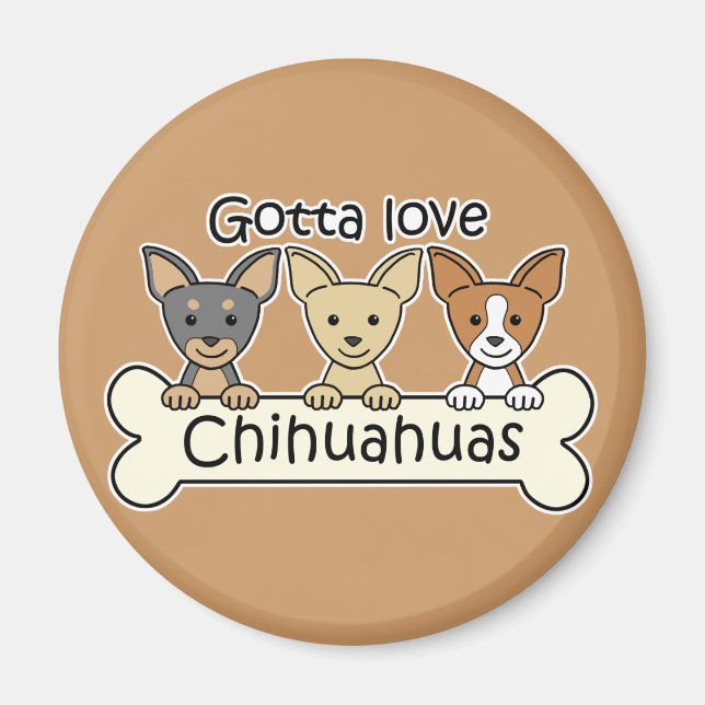 Imã Três Chihuahuas (Frente)