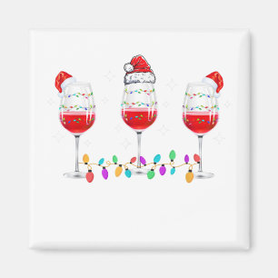 Imã Três copos de vinho Noite Santa Hat X