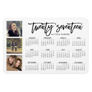 Ímã Três das fotos 2017 calendário na moda da