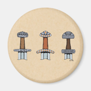 Imã Três Espadas de Viking Hilts