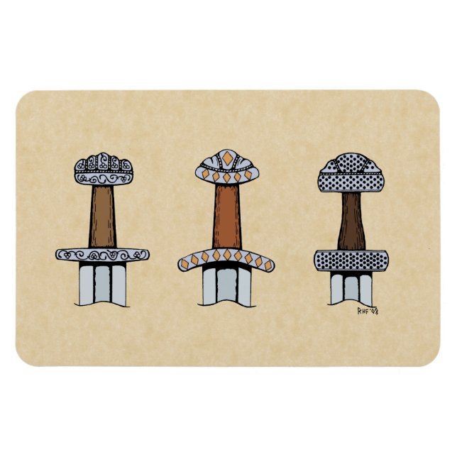 Ímã Três Espadas de Viking Hilts (Horizontal)