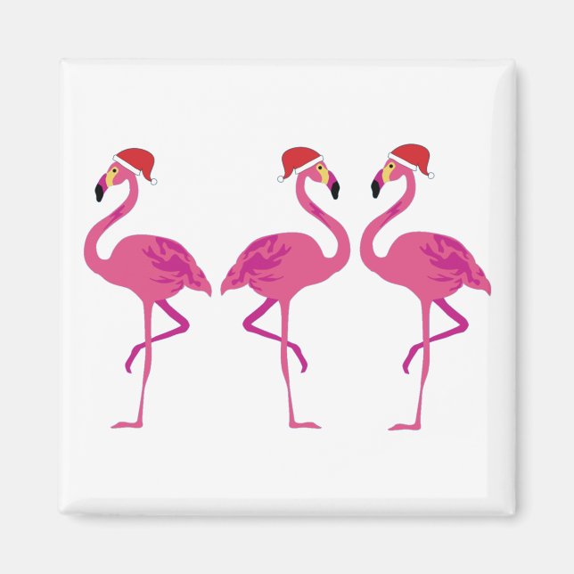 Imã Três Flamingos de Natal (Frente)