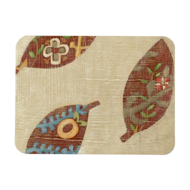 Ímã Três Folhas no Fundo de Textura Linen (Horizontal)