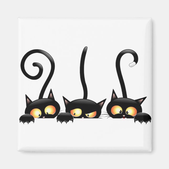 Imã Três gatos pretos (Frente)