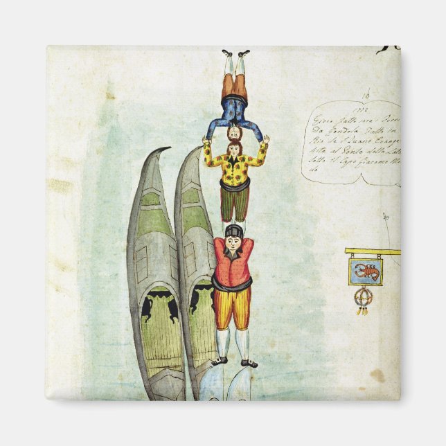 Imã Três homens balanceando em duas gondolas, 1772 (Frente)