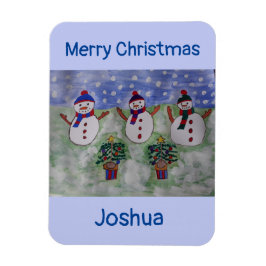 Ímã Três Homens de Neve de Natal Flexíveis