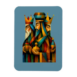 Ímã Três Homens Sábios Arte Abstrata da Natividade