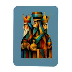 Ímã Três Homens Sábios Arte Abstrata da Natividade