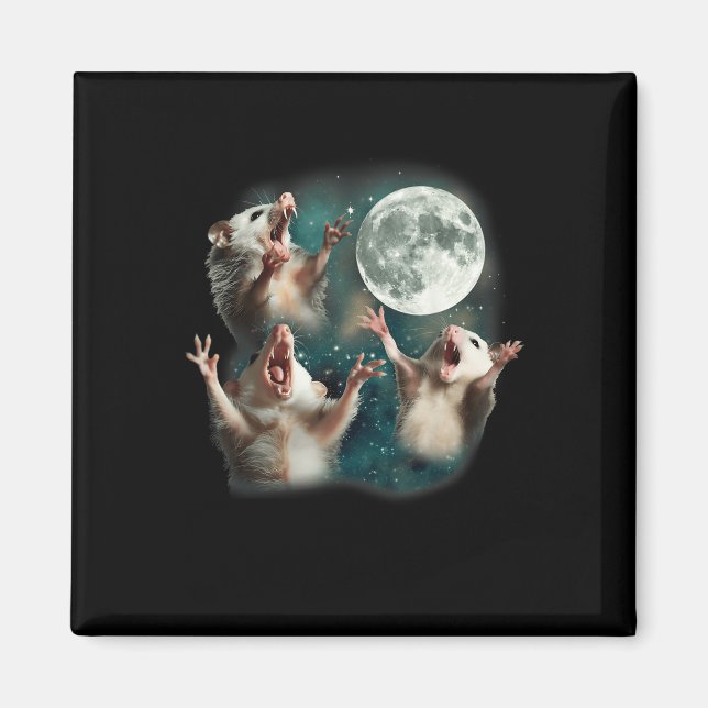 Imã Três Lua Possum _ 3 Ogambm Estranho Engraçado M (Frente)