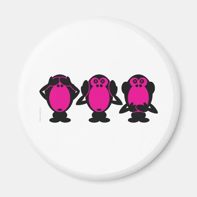 Imã Três Macacos Sábios (Frente)