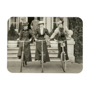 Ímã Três mulheres em bicicletas, 1900s adiantados