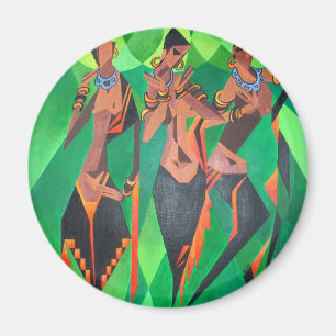 Imã Três mulheres negras tradicionais étnicas dançando