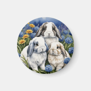 Imã Três Pequenos Coelhos De Coelhinhos