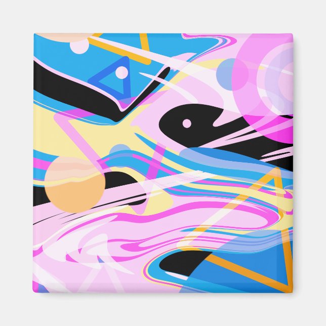 Imã Três pintura geométrica Abstrato (Frente)