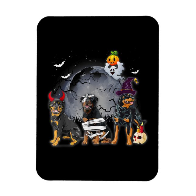 Ímã Três Rottweilers Satan Witmy Halloween Custo (Vertical)