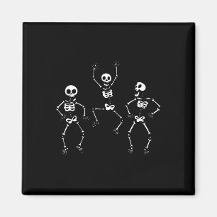 Imã Três Skeletons Engraçados Dançantes Halloween