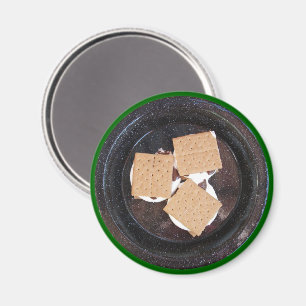 Imã Três S'mores em uma Prata de Camping