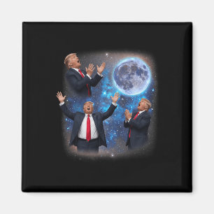 Imã Três Trumps Uivando à Lua Meme Estranho Trump