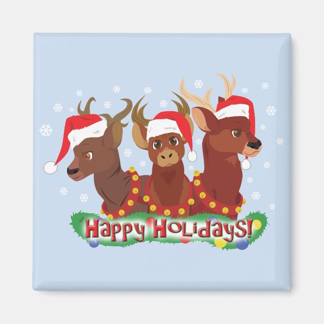 Imã Três Veados de Natal (Frente)